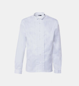 قميص بأكمام طويلة بياقة عالية