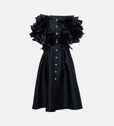 Sheer Applique Overlay Dress