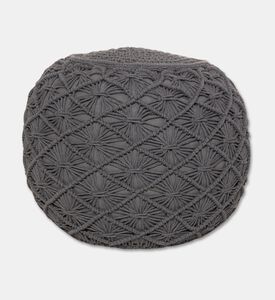 Home Deco and More Fera Natural Cotton Pouf, Packshot View