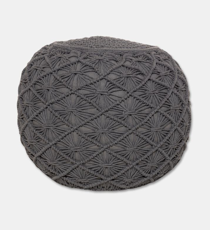 Home Deco and More Fera Natural Cotton Pouf, Packshot View