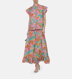 تنورة بطبعة أزهار على كاملها