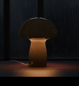Cozy Glass Mushroom-shaped Table Lamp, Grey, 18.5-cm, Packshot View