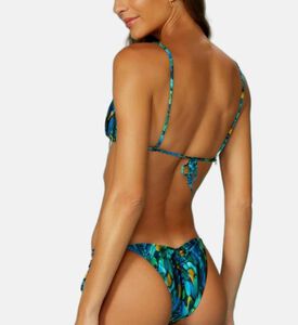 قطعة بيكيني سفلية كوراساو برباط جانبي بطبعة ريش