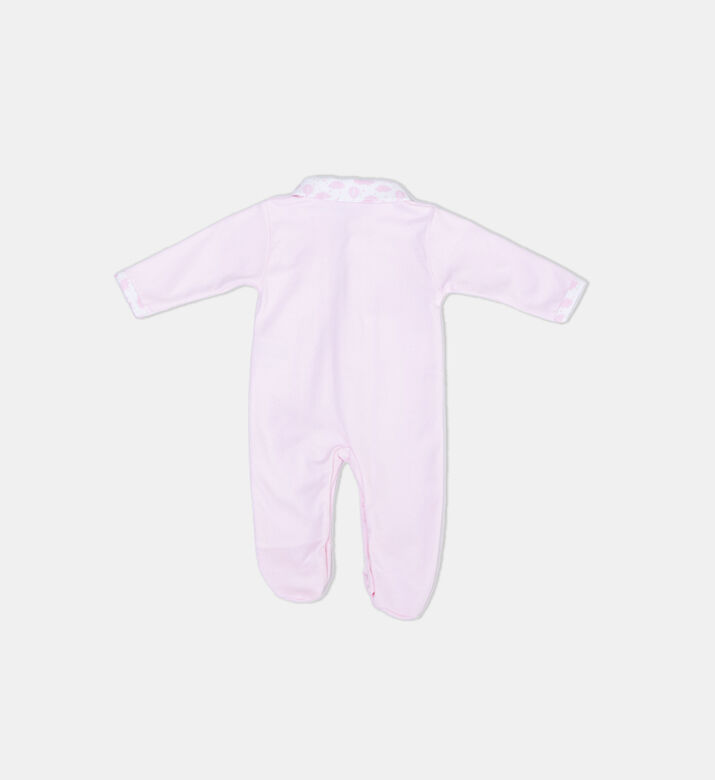 Embroidered-logo Collared Romper