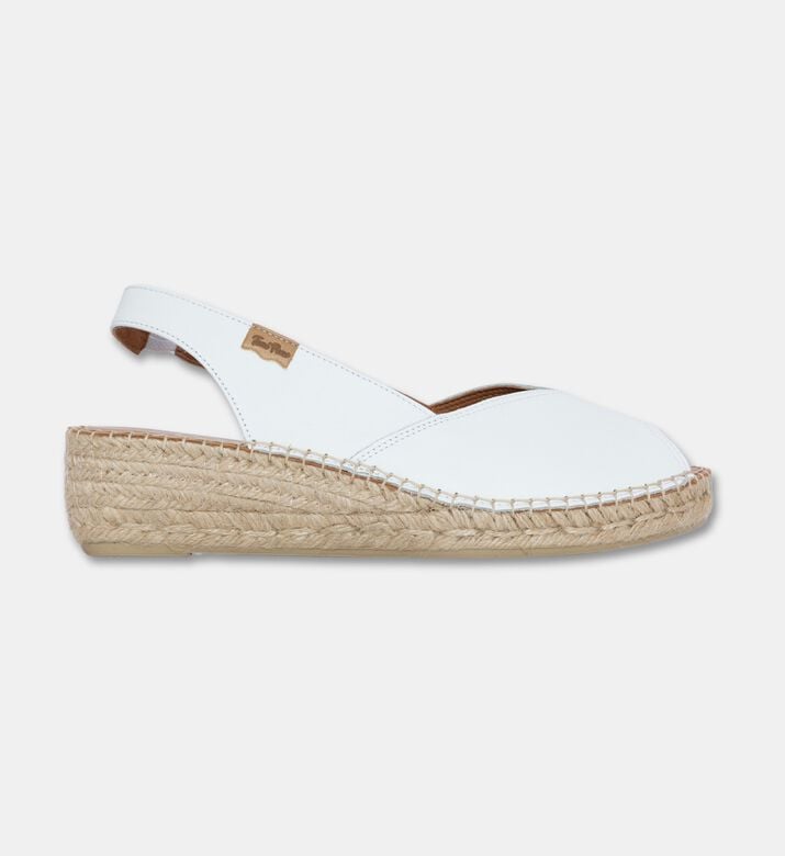 Toni Pons Bernia Metallic Leather Mid-wedge Peep-toe Espadrille, White, Eu-40, Packshot View