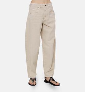 Button Closure Wide-leg Denim Pants