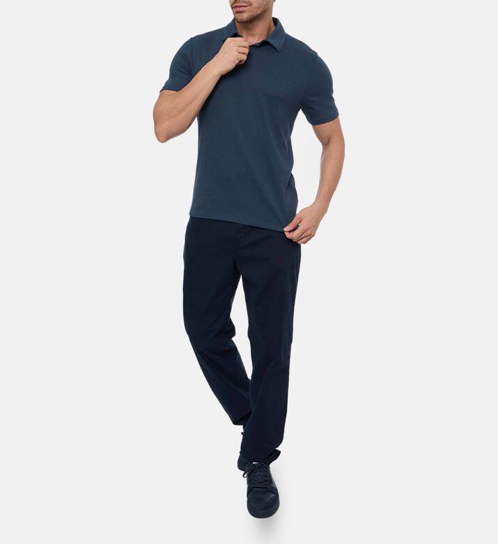 Vince Short-sleeve Regular-fit Polo, Blue, L, Model View