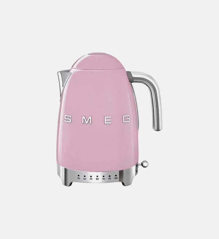 Smeg 50s Style Variable Temp Kettle, Pink, Packshot View