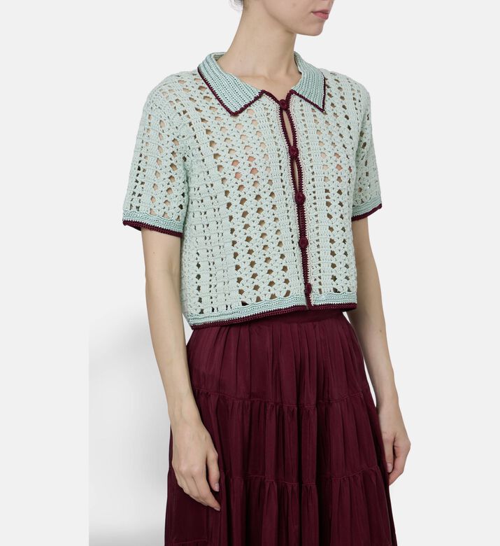 Forte-Forte Handmade Crochet-knit Cardigan, Model View