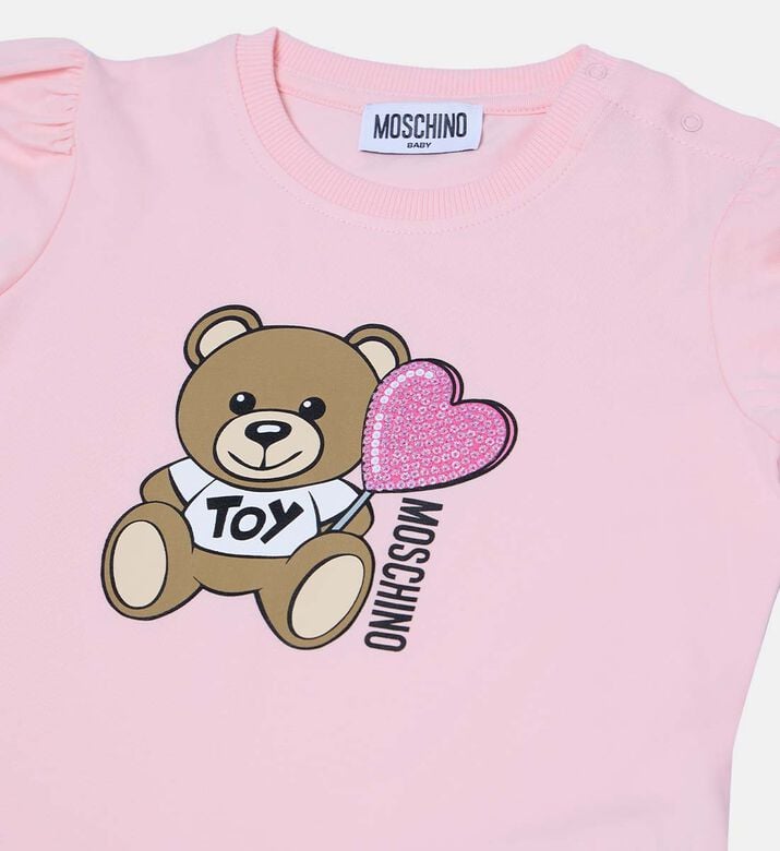 Teddy Bear Logo-print Flared Mini Dress Teddy Bear Logo-print Flared Mini Dress