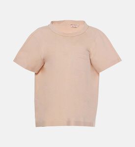 تيشيرت قطن بياقة دائرية وجيب على الصدر