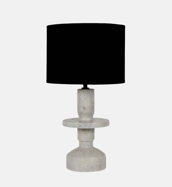 Home Deco and More Lattoo Drum Marble Table Lamp, Packshot View