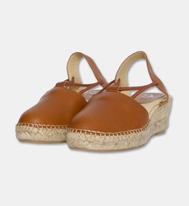 Salvi Lace-up Espadrille Wedge Sandal, Camel, Eu-41, Packshot View