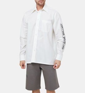 قميص بوبلين قطني بعبارة مطبوعة