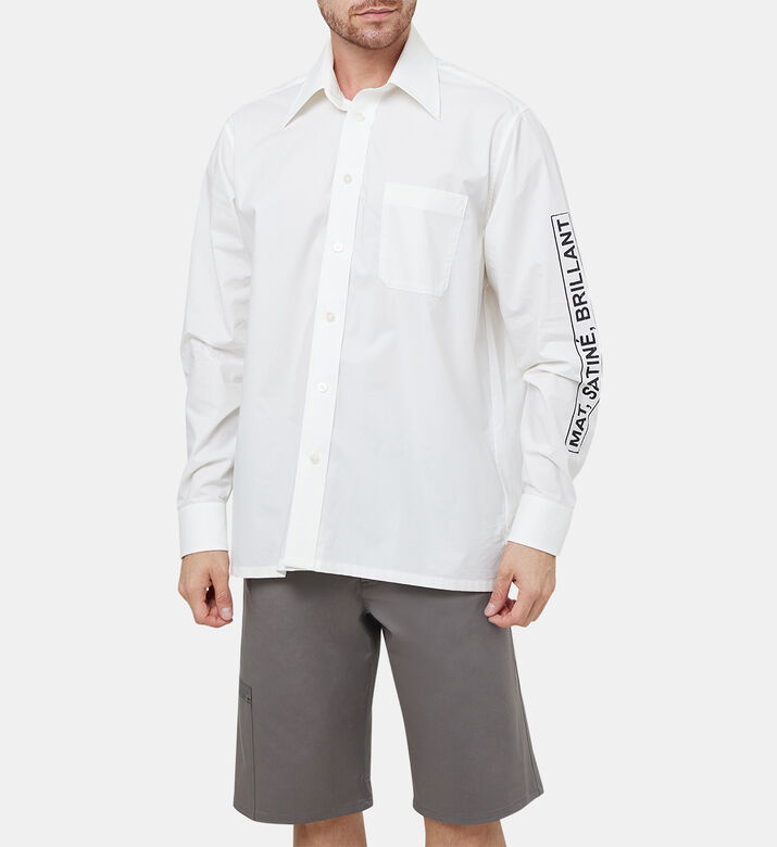 Cotton Slogan-print Poplin Shirt