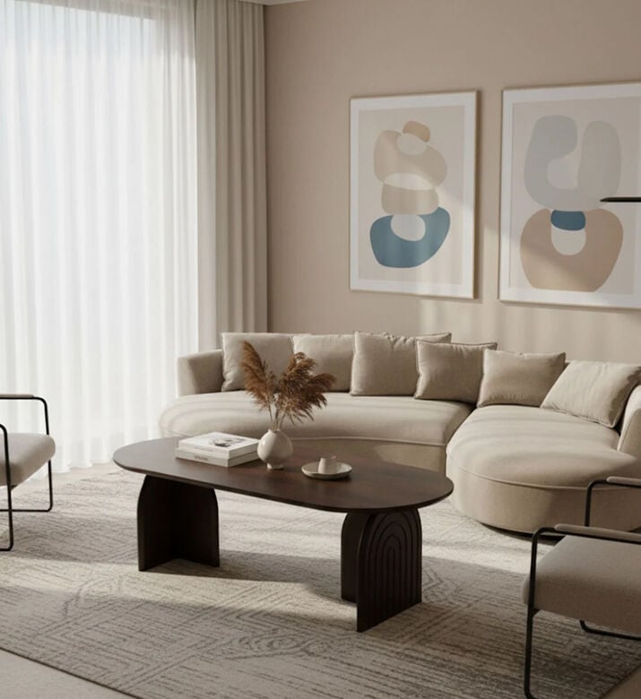 Home Deco and More Pillar Mango Wood Coffee Table, Packshot View Home Deco and More Pillar Mango Wood Coffee Table, Packshot View