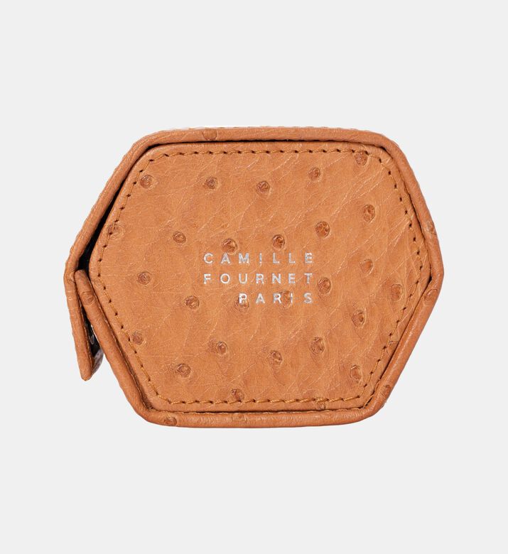 Camille Fournet Embossed Logo Crocodile Leather Watch Case, Brown, Packshot View