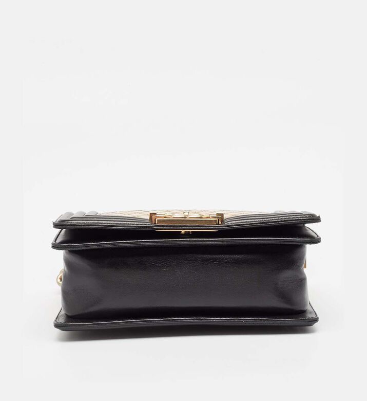 Chanel Leather Sequins Tile Brasserie Mosaic Small Boy Bag Preowned Chanel Leather Sequins Tile Brasserie Mosaic Small Boy Bag Preowned