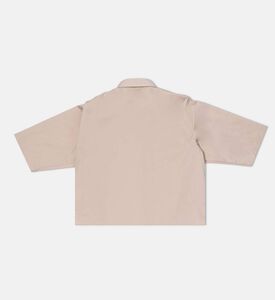 قميص بوبلين بتفاصيل مجمعة