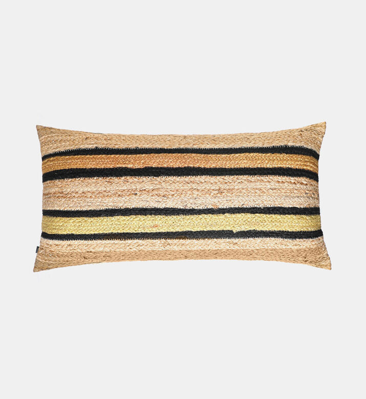 Home Deco and More Parallel Jute Rectangular Filled And Vaccumed Cushion, Packshot View