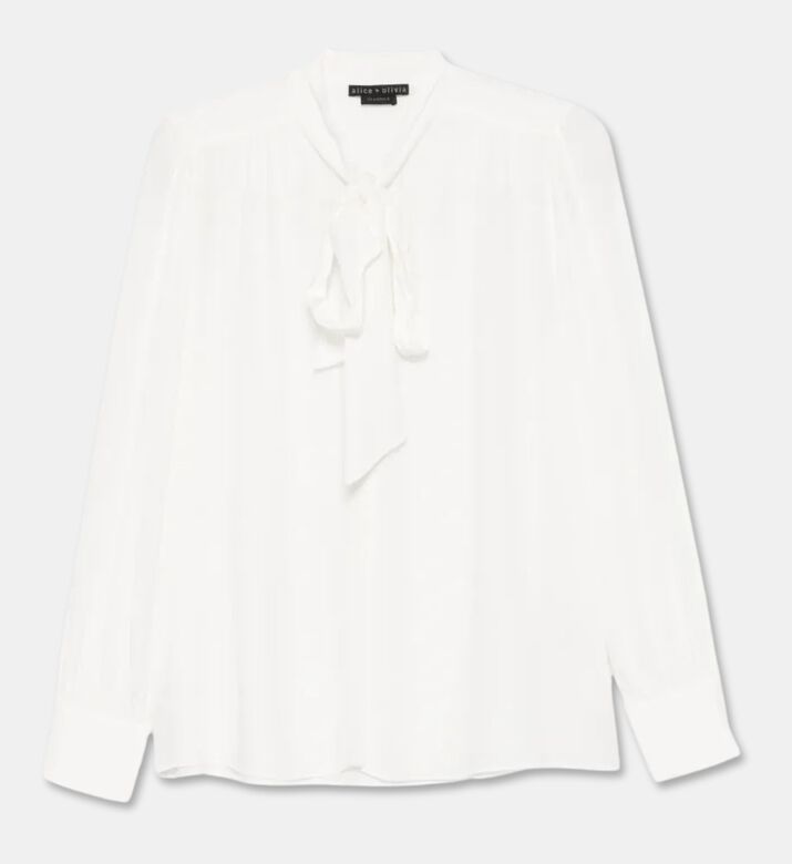 Alice and Olivia Bow-detail Long-sleeve Shirt, Packshot View