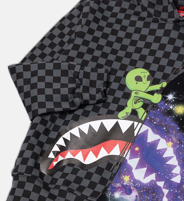 Sprayground Asymmetric Check Space Graphic Hoodie, Packshot View