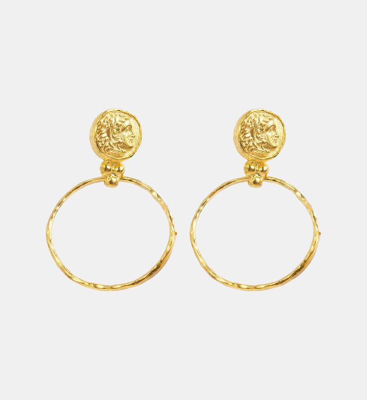 Ottoman Hands Earng Myia Coin Front Hoop, Packshot View Ottoman Hands Earng Myia Coin Front Hoop, Packshot View