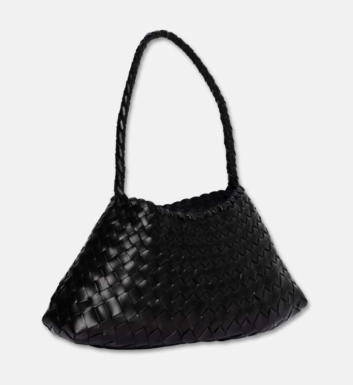 Dragon Diffusion Rosanna Woven Leather Baguette Bag, Black, Packshot View