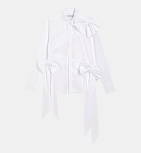Drape Bow-applique Shirt