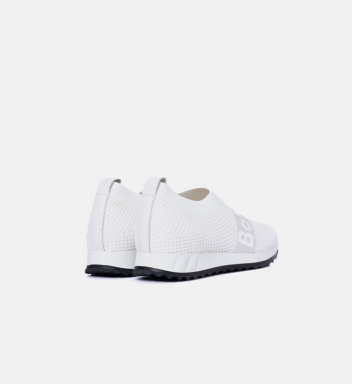 Baldinini Mesh Rhinestone-embellished Slip-ons, White, Eu-41, Packshot View