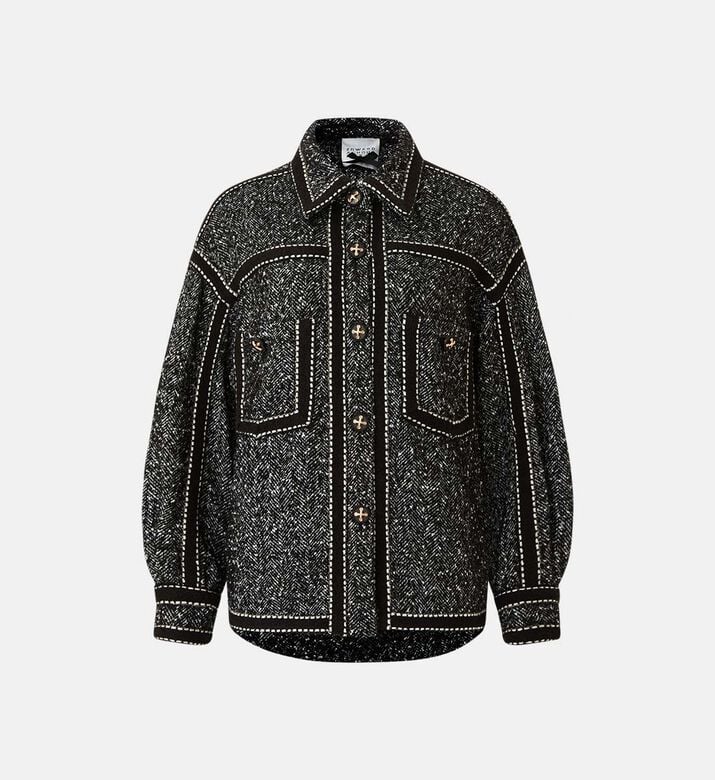 Patterned Button-down Jacket