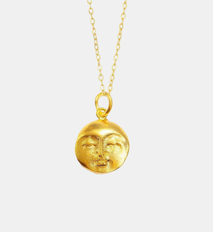 Ottoman Hands Moon Face Pendant Necklace, Packshot View