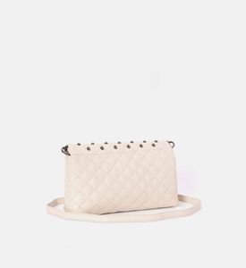 The Kooples All-over Skull Studs Quilted Crossbody Bag, Cream, Packshot View