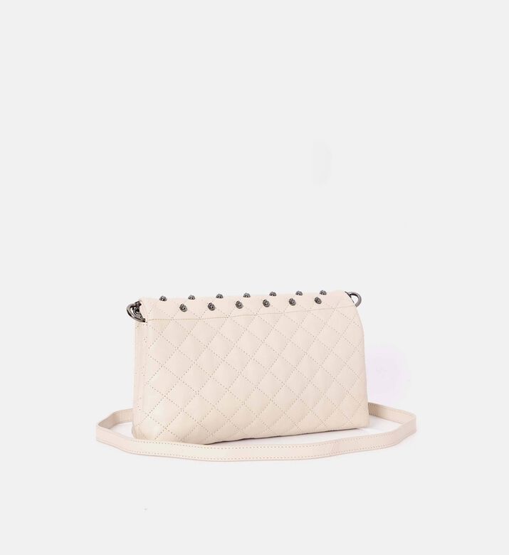 The Kooples All-over Skull Studs Quilted Crossbody Bag, Cream, Packshot View