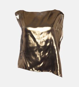 Blue For Burgundy Metallic Asymmetrical Top, Gold, 42, Packshot View