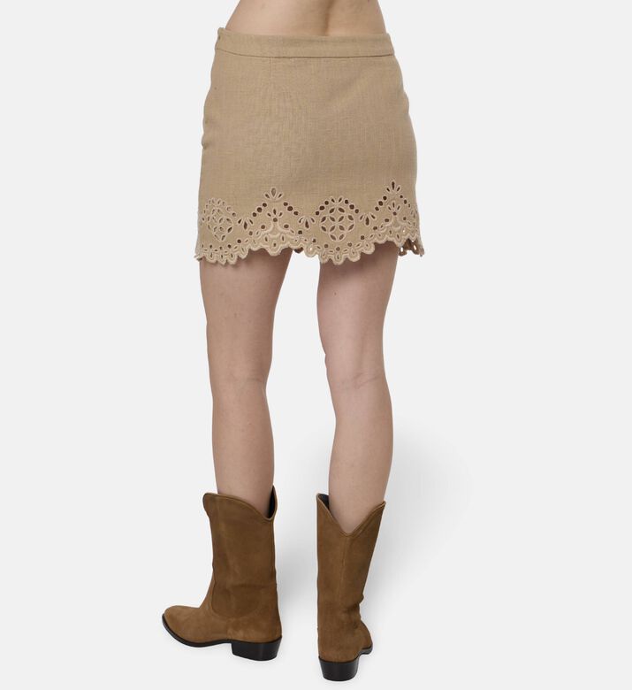 Isabel Marant Embroidered Scallop Hem Mini Skirt, Model View