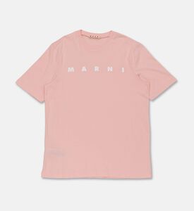 Marni Cotton Logo-print T-shirt, Pink, 14y, Packshot View