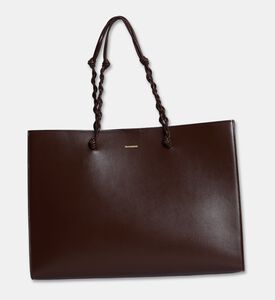Jil Sander Tangle Shopping Leather Tote, Brown, Packshot View