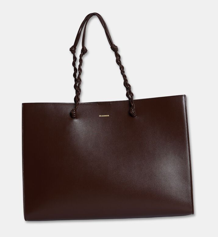 Jil Sander Tangle Shopping Leather Tote, Brown, Packshot View