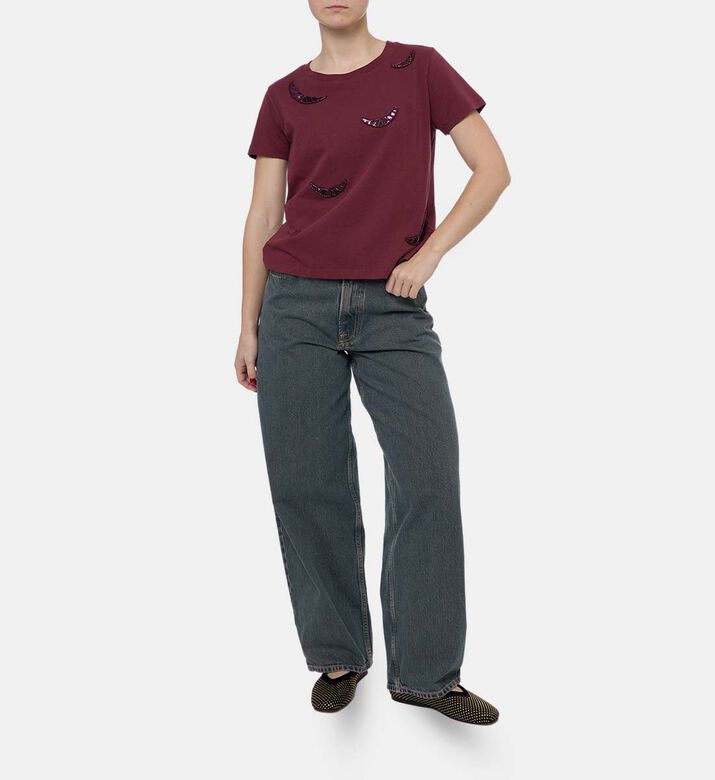 Zadig et Voltaire Ts, Burgundy, S, Model View
