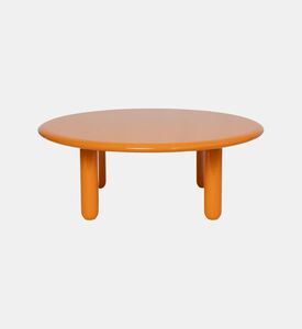 Home Deco and More Glossy Wooden Low Round Table, Orange, 100x36-cm, Packshot View