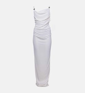 Draped Fitted Maxi Dress