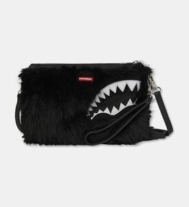 Sprayground Faux-fur Shark-print Crossover Clutch, Packshot View