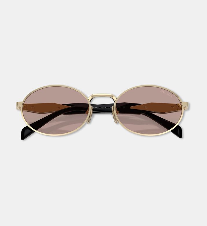 Prada Oval-shaped Metal Gold Frame Sunglasses, Packshot View