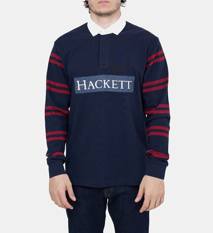 Striped Long Sleeve Polo Shirt