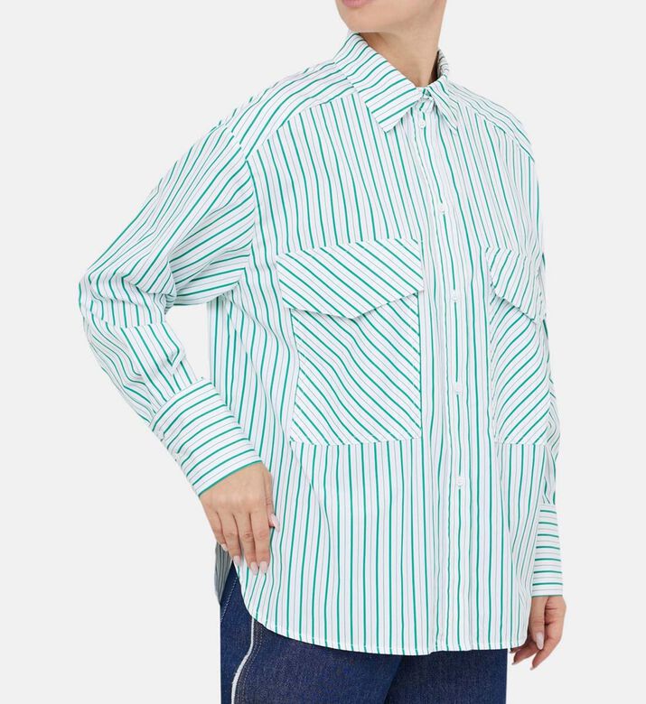 Patch-pocket Striped Cotton Shirt