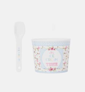 Easy Life Porcelain Floral Design Ice Cream Bowl, Packshot View