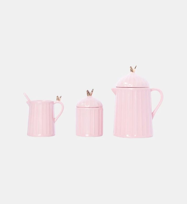 Home Deco and More Bird Coll 3-piece Coffee Set, Pink, Packshot View