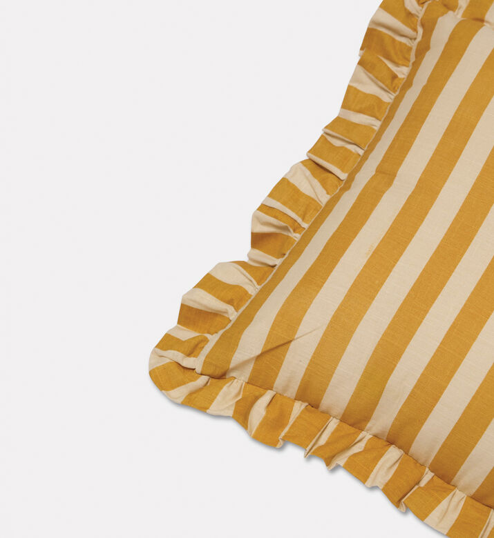 Home Deco and More Linea Ruffled Cushion, Yellow, 40x60-cm, Packshot View