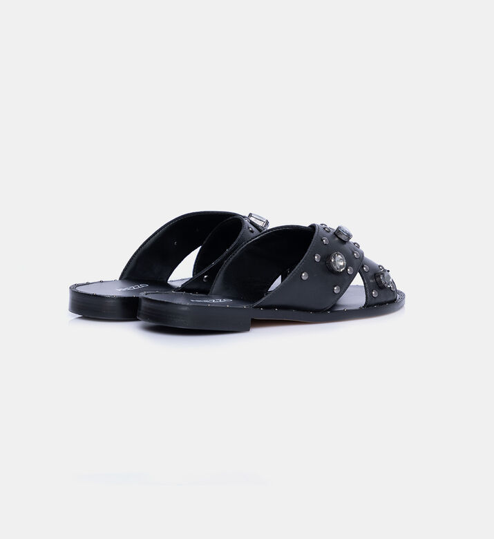 Flat Edgy Slide Sandals